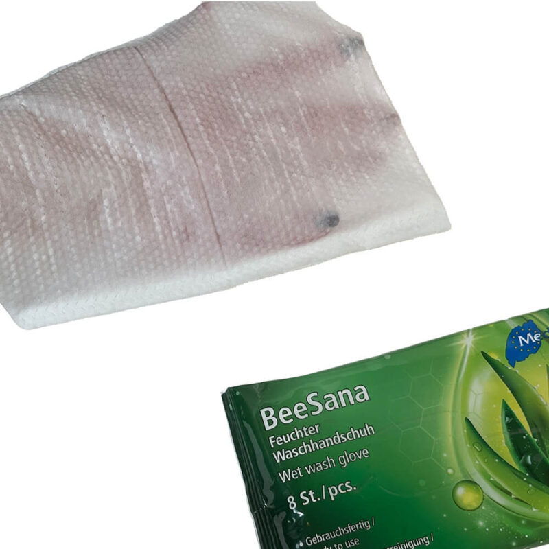 BeeSana Feuchter Waschhandschuh mit Aloe Vera, 8 Stück – Bild 3