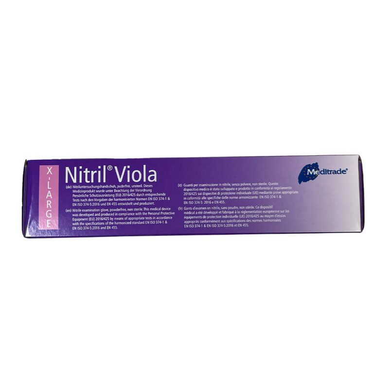 Meditrade Viola Nitrilhandschuhe - 1 Box - Größe XL – Bild 2