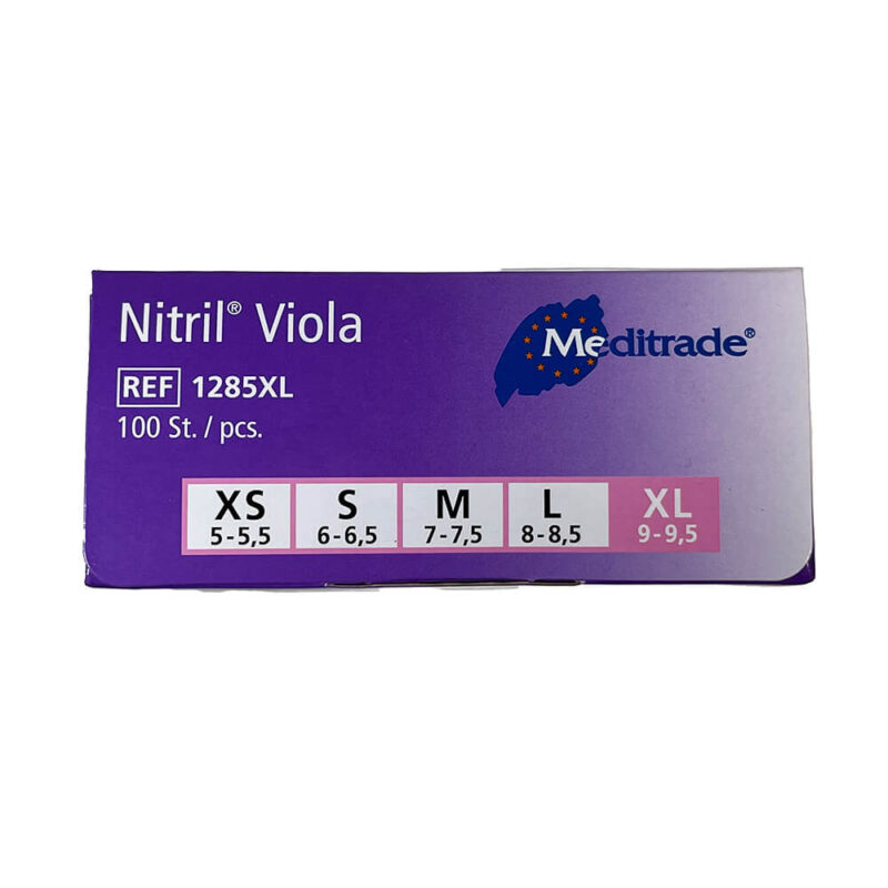 Meditrade Viola Nitrilhandschuhe - 1 Box - Größe XL – Bild 3