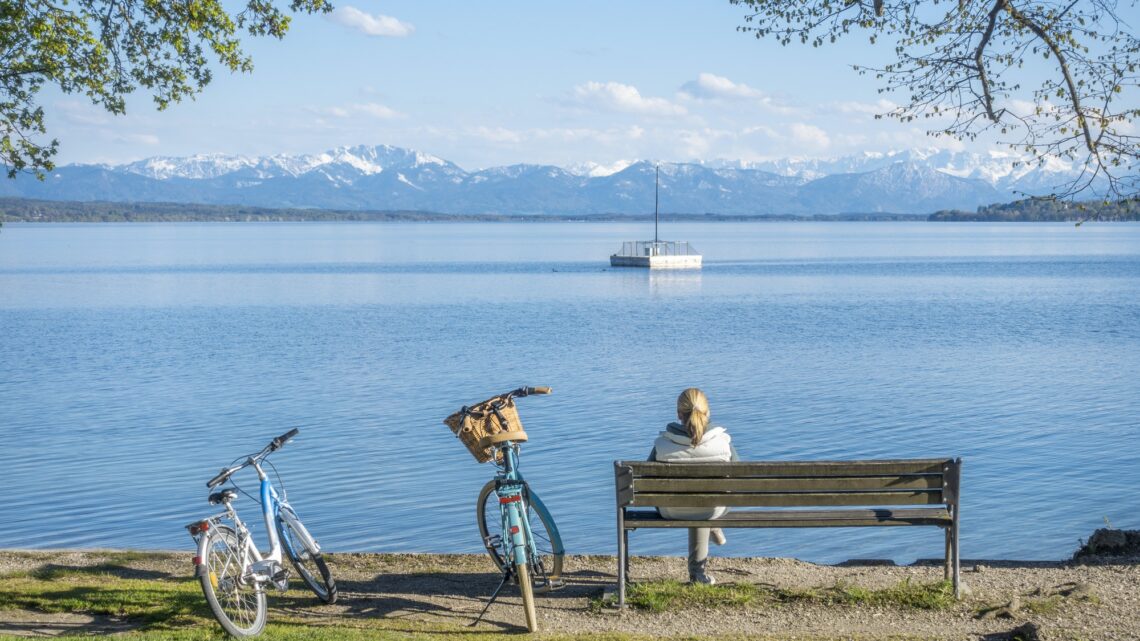 woman having a rest at Starnberg lake