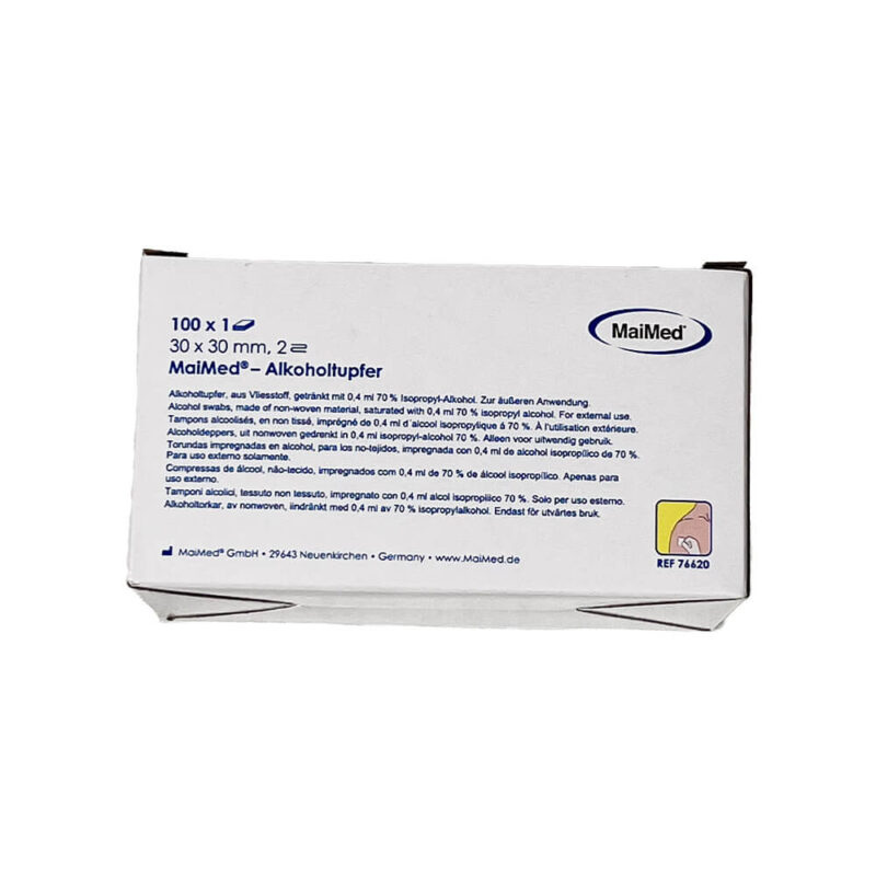 Alkoholtupfer 30x30 mm Maimed - 100 Stück – Bild 4