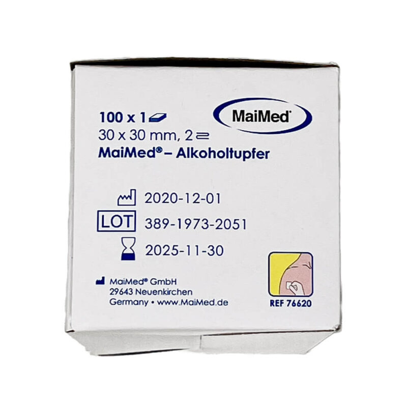 Alkoholtupfer 30x30 mm Maimed - 100 Stück – Bild 5