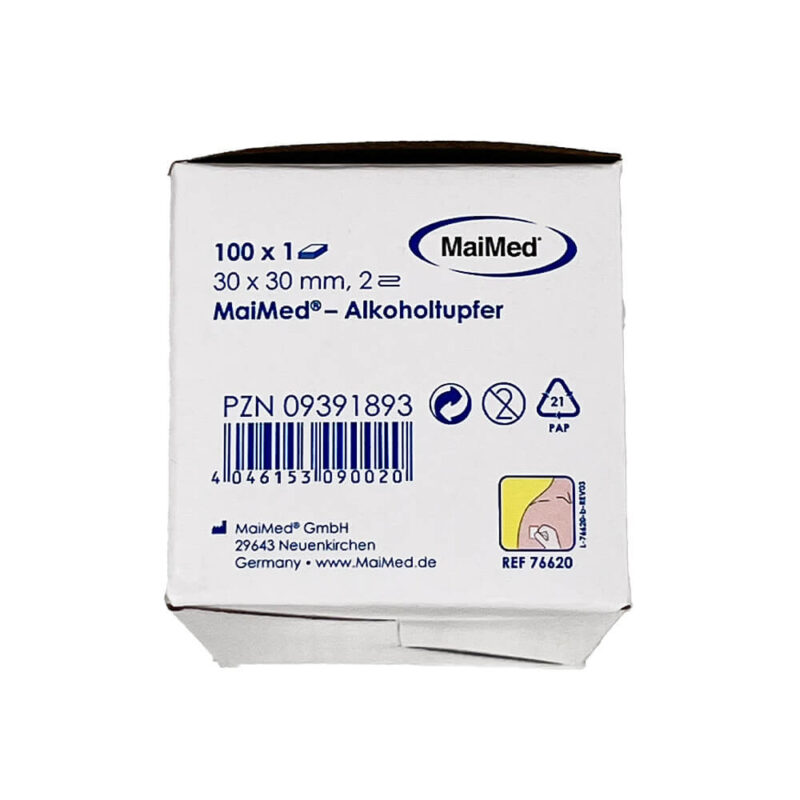 Alkoholtupfer 30x30 mm Maimed - 100 Stück – Bild 7