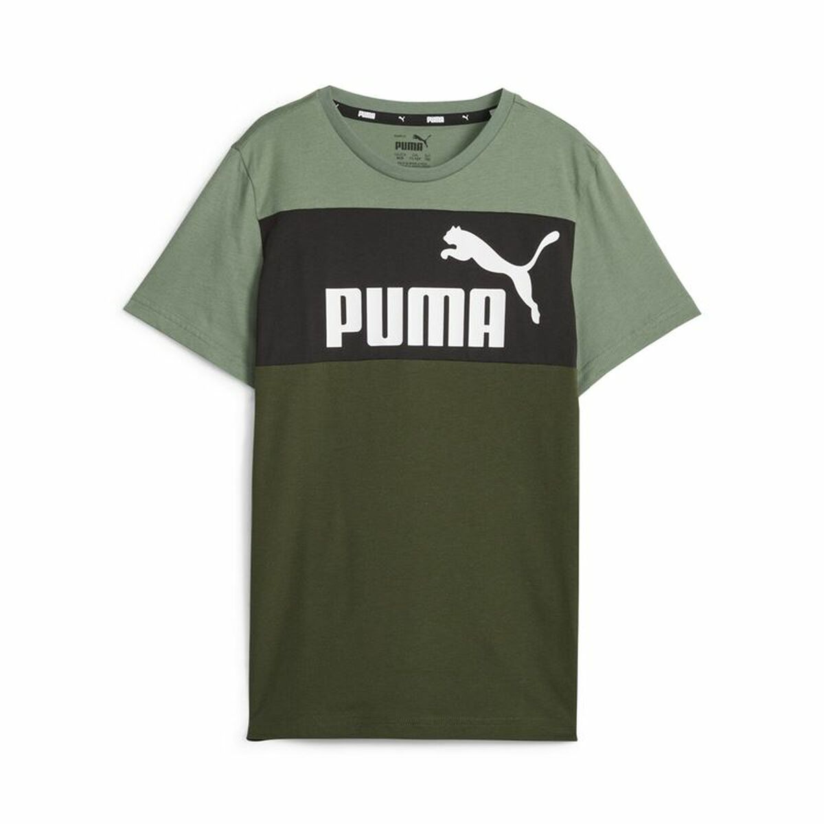 Kurzarm-T-Shirt für Kinder Puma Ess Block grün | PSAWEAR