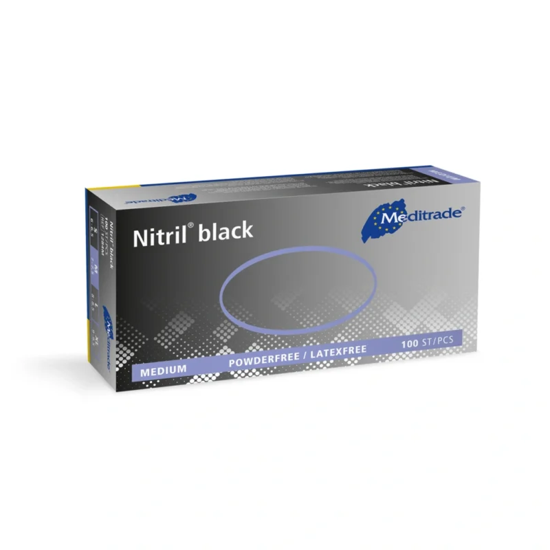 Meditrade NITRIL BLACK Nitrilhandschuhe - 100 Stück - Gr.L - 1 Box - schwarz – Bild 2