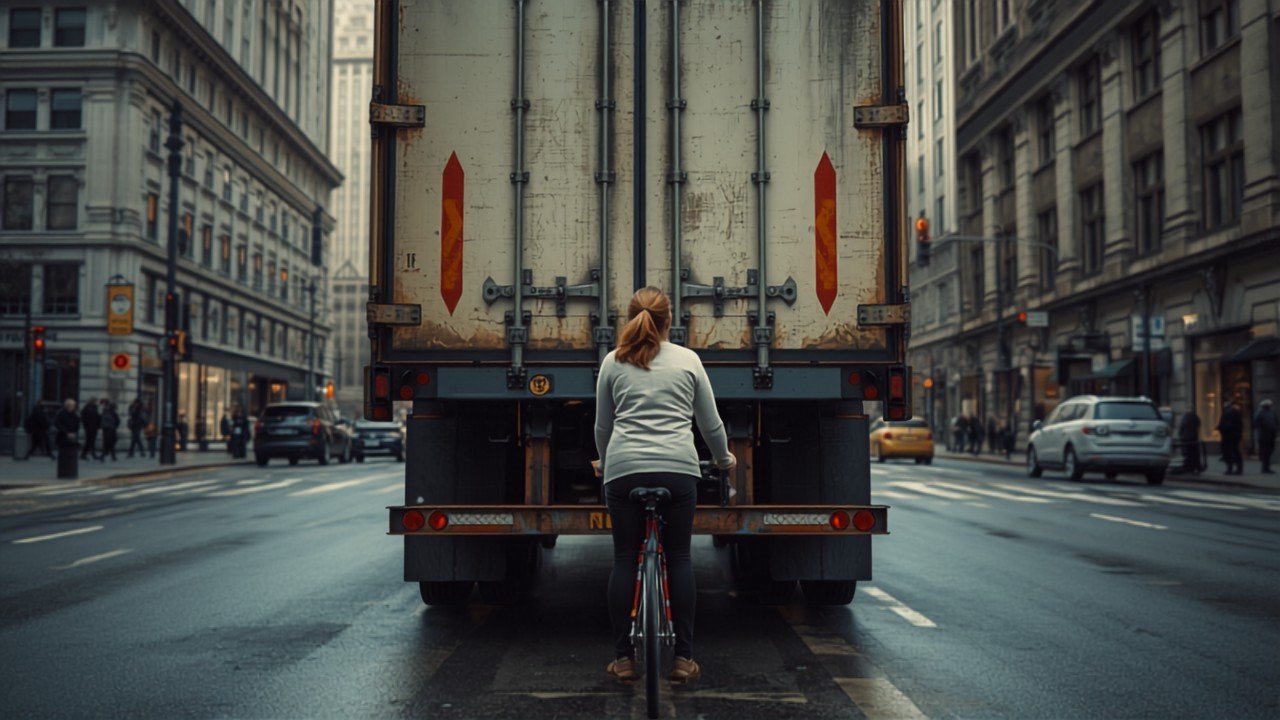 Mehr über den Artikel erfahren Toter Winkel: So schützt du dich als Radfahrer und Fußgänger vor Lkw