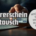 Hände halten einen EU-Kartenführerschein, daneben ein alter grauer Papierführerschein