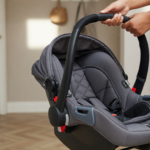 Hände heben eine Babyschale am Tragegriff an – Symbolbild zum Rückruf der Avionaut Pixel 3