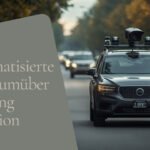 Kontrollfahrzeug mit Kameraleiste auf dem Dach fährt an parkenden Autos entlang
